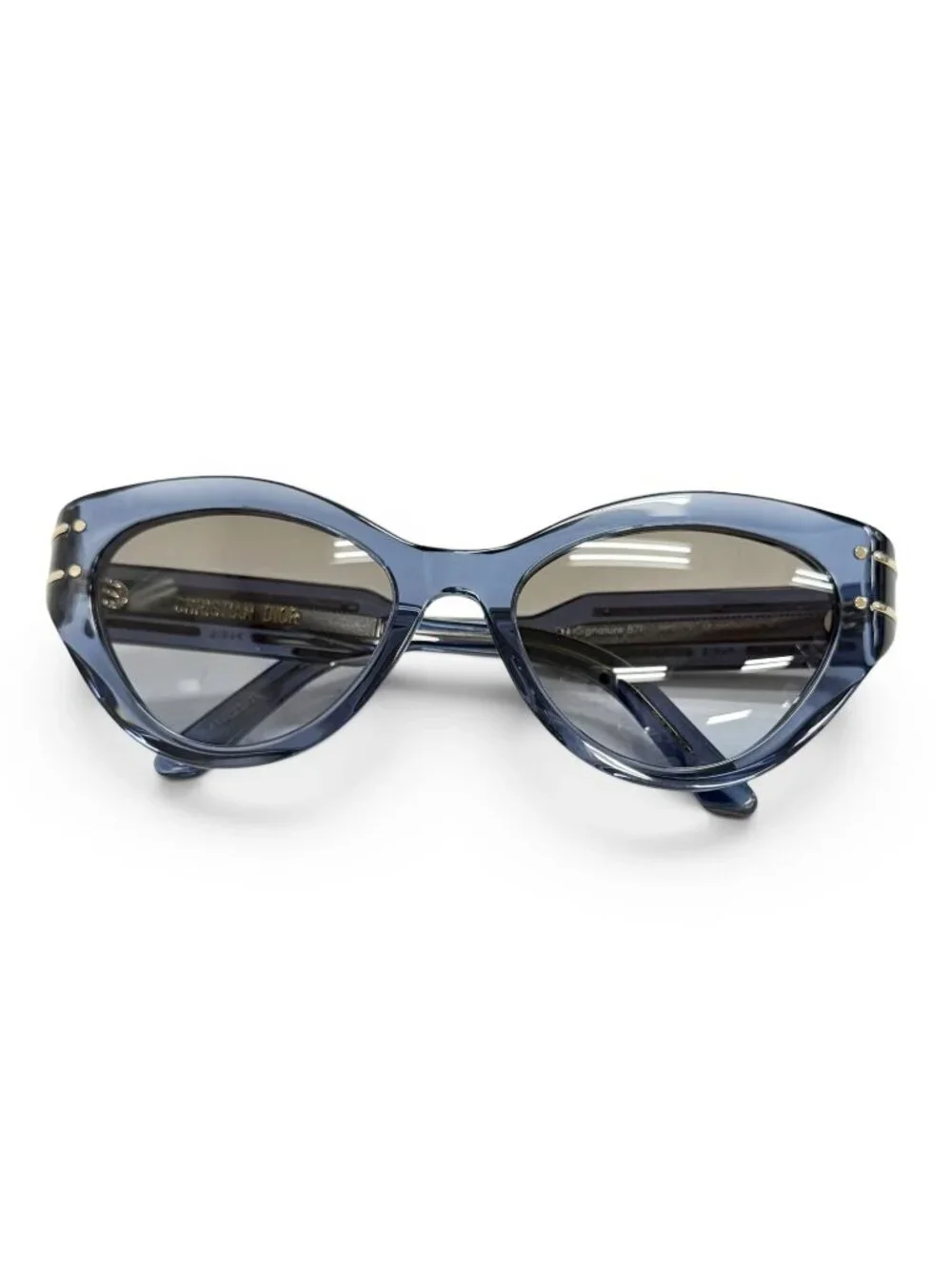 Dior Signature Logo Butterfly Sunglasses Clear Blue Eyewear